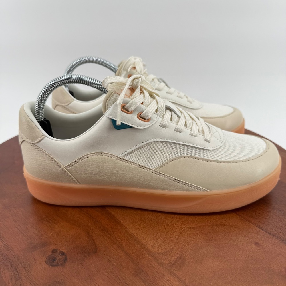 Vessi Courtside Classic Sneaker Womens 10 Cream Tan Waterproof Low‎ Top Gum Sole